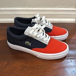 Lacoste Red and Black Canvas Sneakers